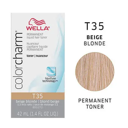 Wella ColorCharm Permanent Liquid Hair Toner 42 ml / 1.4 oz - T35 Beige Blonde