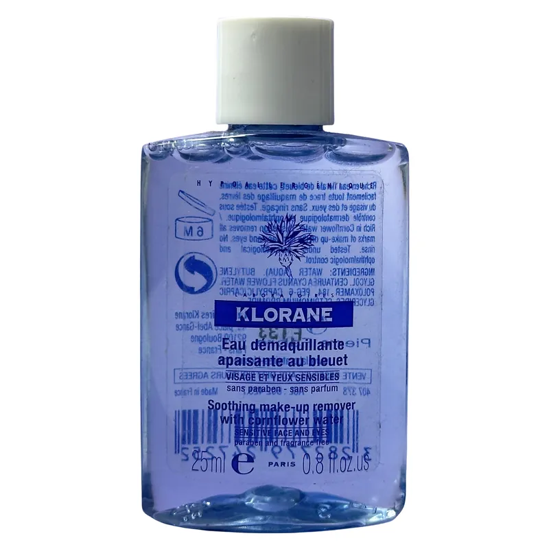 Klorane Face & Eyes Soothing Make-Up Remover 0.8 oz / 25 ml | With Cornflower