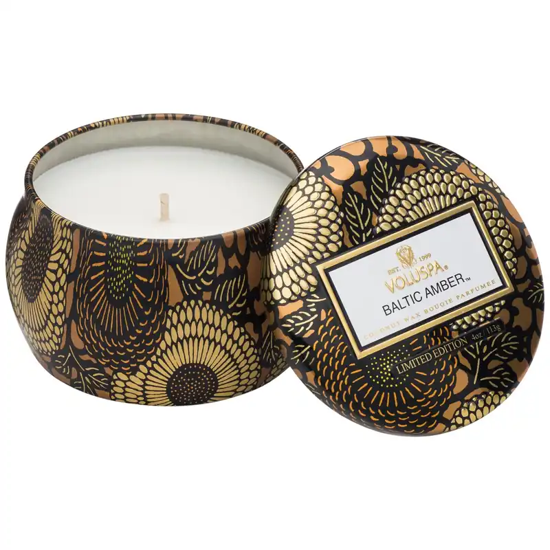 Voluspa Mini Tin Candle 4 oz / 113 g - Baltic Amber