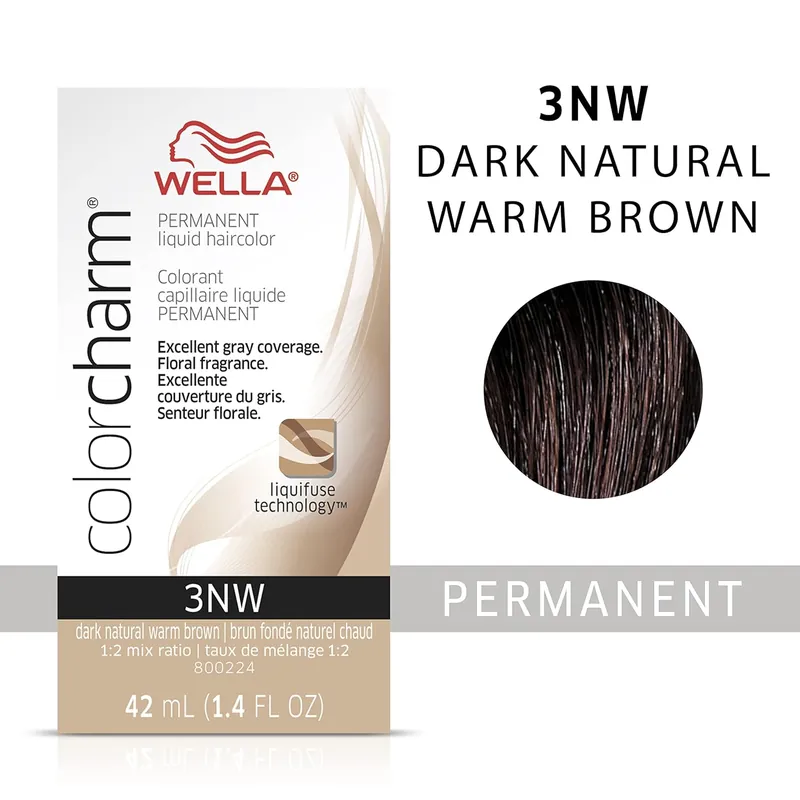 Wella ColorCharm Permanent Liquid Hair Color 42 ml / 1.4 oz - 3NW Dark Natural Warm Brown