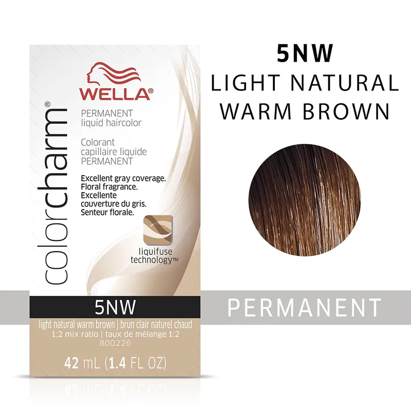 Wella ColorCharm Permanent Liquid Hair Color 42 ml / 1.4 oz - 5NW Light Natural Warm Brown