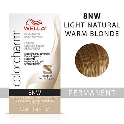 Wella ColorCharm Permanent Liquid Hair Color 42 ml / 1.4 oz - 8NW Light Natural Warm Blonde