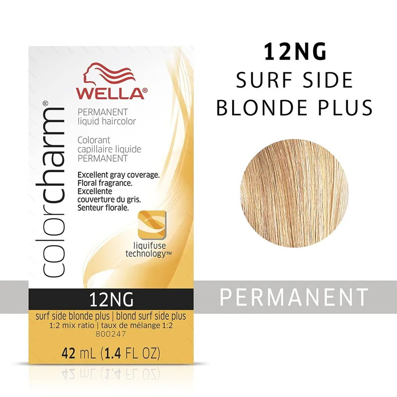 Wella ColorCharm Permanent Liquid Hair Color 42 ml / 1.4 oz - 12NG Surf Side Blonde Plus
