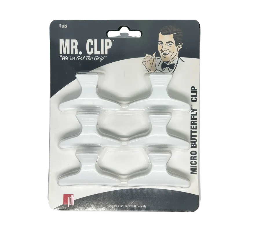 J&D Mr. Clip Micro Butterfly Clip | 6 Pack