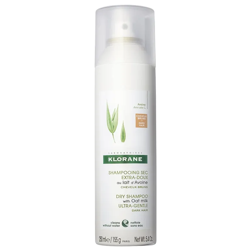 Klorane ULTRA-GENTLE Dry Shampoo With Oat Milk 5.4 oz / 250 ml | Dark Hair