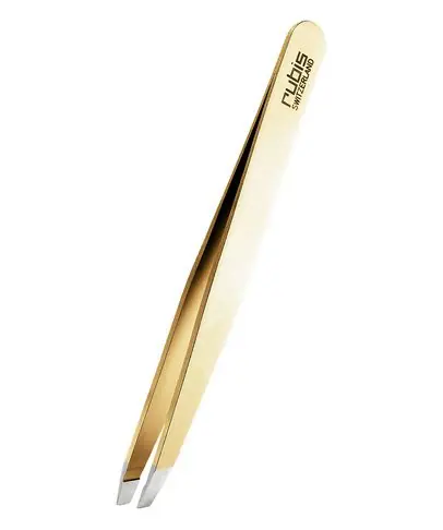 Slanted Tip Gold Tweezer - Rubis