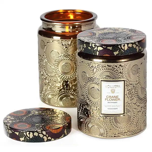 Voluspa Crane Flower Large Jar Candle