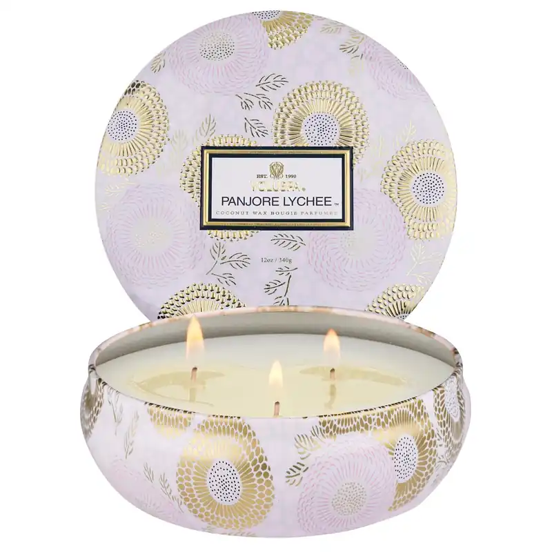 Voluspa 3 Wick Tin Candle 12 oz / 340 g - Panjore Lychee