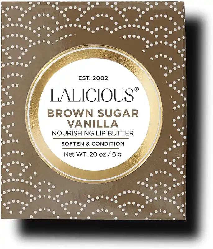 LaLicious Brown Sugar Vanilla Nourishing Lip Butter Soften & Condition 0.2 Oz