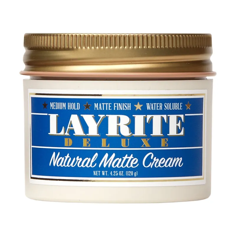 Layrite Natural Matte Cream 4.25 oz / 120 g | Medium Hold / Matte Finish