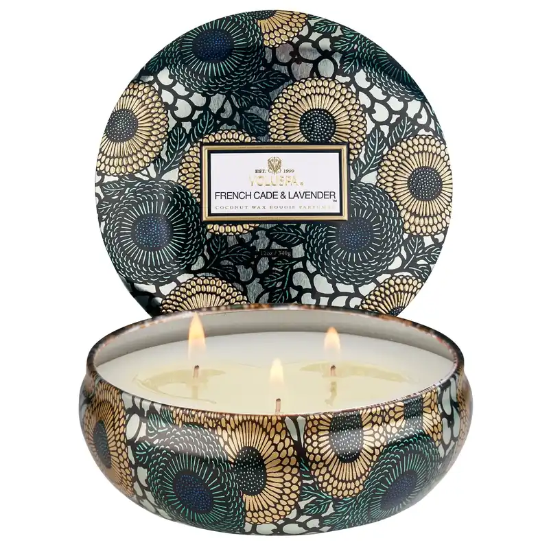 Voluspa 3 Wick Tin Candle 12 oz / 340 g - French Cade & Lavender