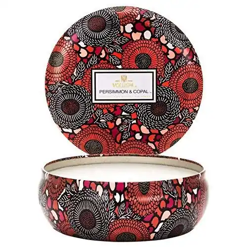 Voluspa Persimmon and Copal 3 Wick Tin Candle