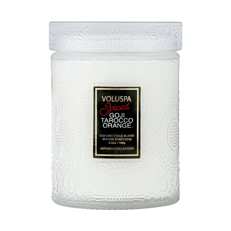 Voluspa Small Jar Candle 5.5 oz / 156 g - Spiced Goji Tarocco Orange