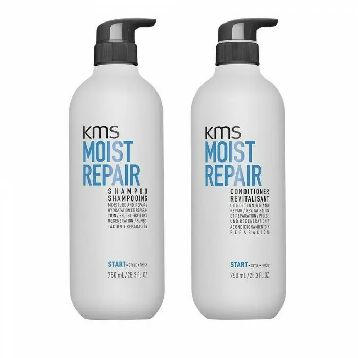 KMS Moisture Repair Shampoo & Conditioner Liter Duo