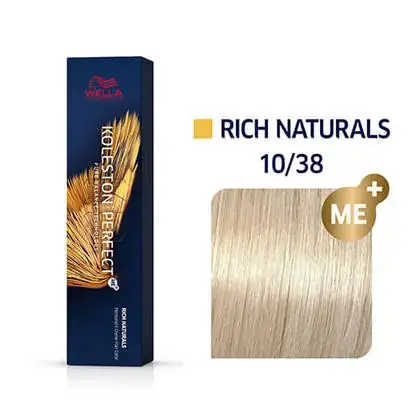 Wella Koleston Perfect Permanent Hair Color - 10/38 Lightest Blonde / Gold Pearl