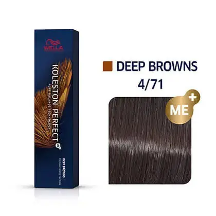 Wella Koleston Perfect Permanent Hair Color - 4/71 Medium Brown / Brown Ash