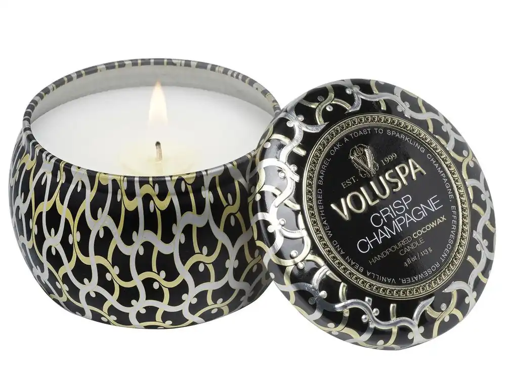 Voluspa Crisp Champagne Mini Tin Candle 4 Oz