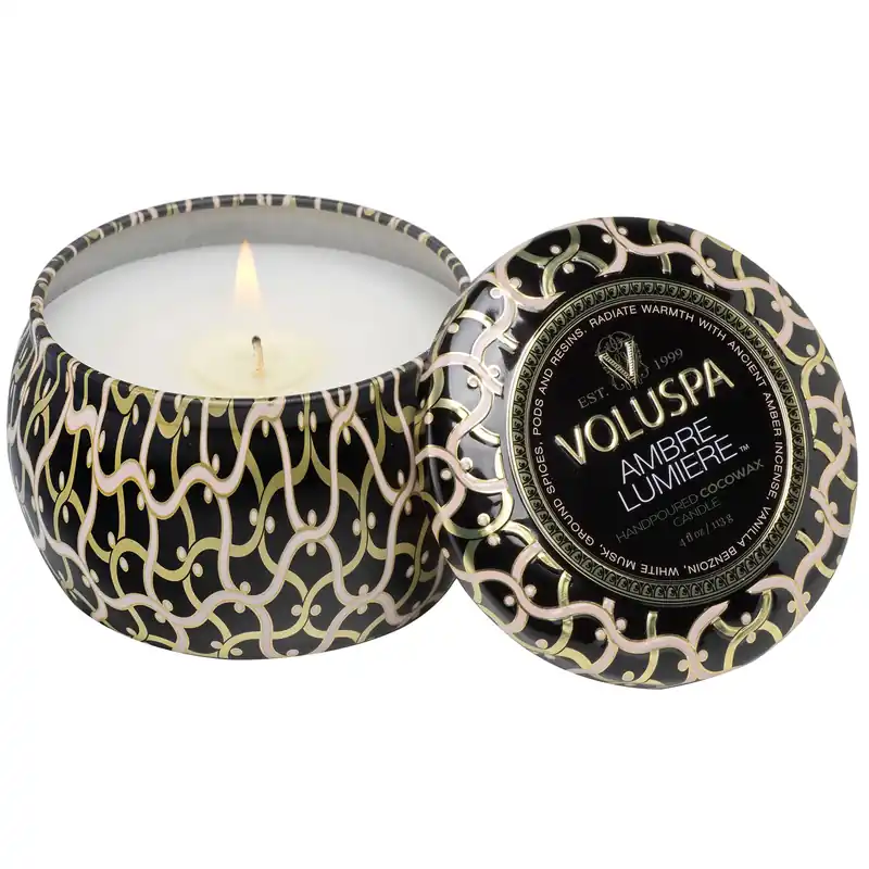 Voluspa Mini Tin Candle 4 oz / 113 g - Ambre Lumiere