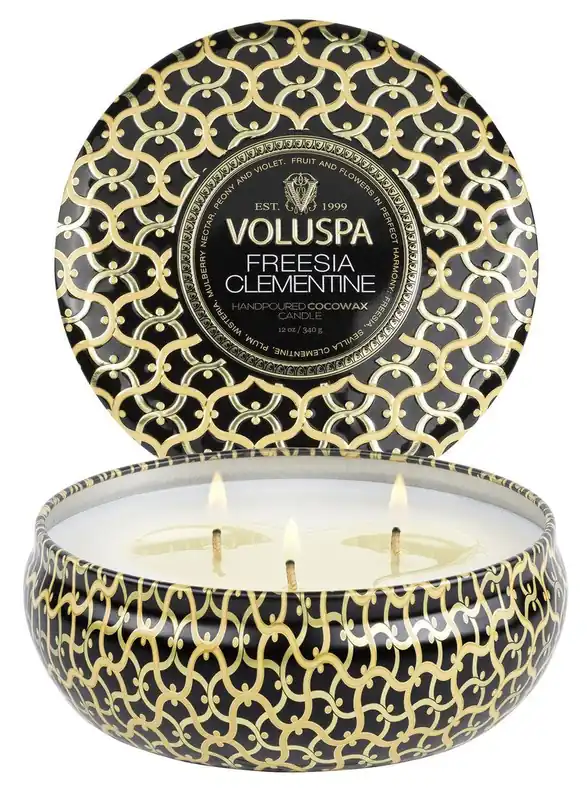 Voluspa Freesia Clementine 3 Wick Tin Candle 12 Oz