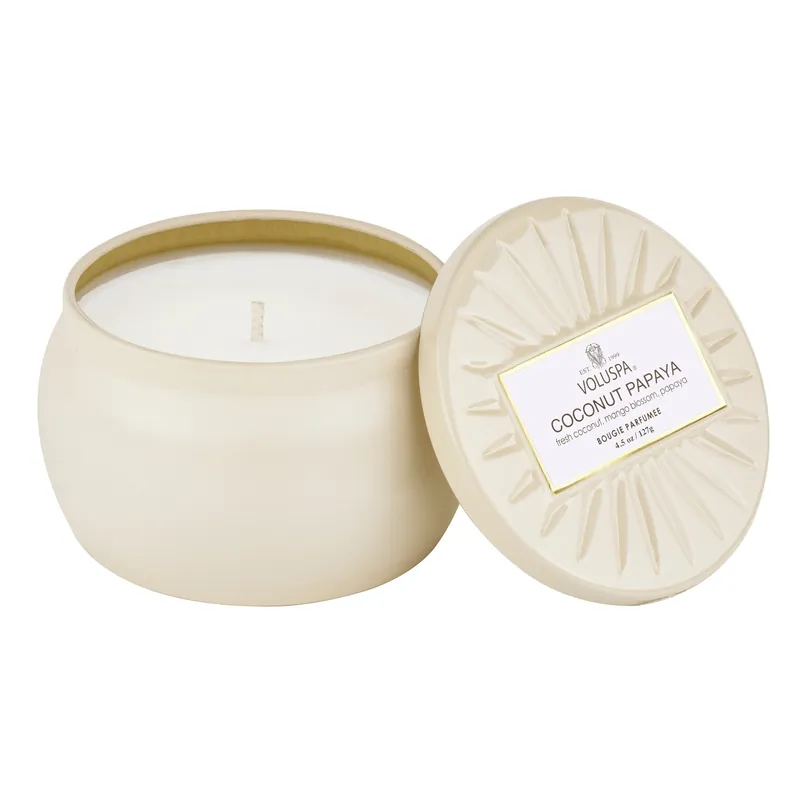 Voluspa Mini Tin Candle 4.5 oz / 127 g - Coconut Papaya