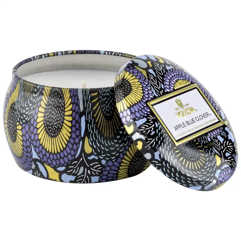 Voluspa Mini Tin Candle 4 oz / 113 g - Apple Blue Clover
