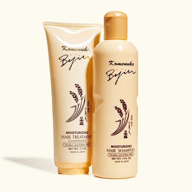 [Sample 0.68 oz] Komenuka Bijin Moisturizing Shampoo & Conditioner | Hair Treatment | Paraben and Sulfate Free | Made in Japan - Free Sample