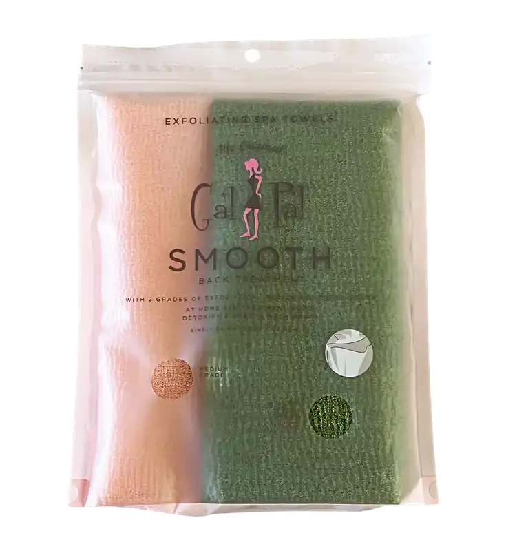 Spa Sister Gal Pal Smooth Exfoliating Spa Towels | Medium & Extra Rough | Back Treatment