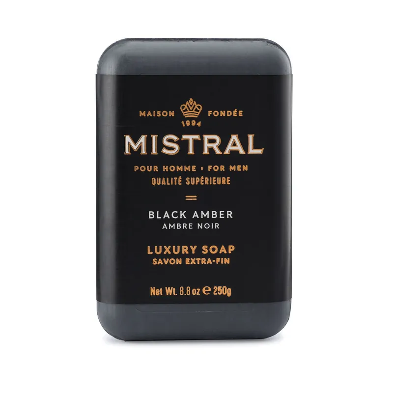 Mistral Luxury Soap Bar 8.8 oz / 250 g - Black Amber