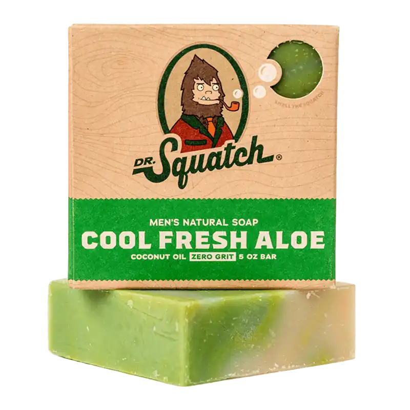 Dr. Squatch Men's All Natural Bar Soap 5 oz - Cool Fresh Aloe | Zero Grit