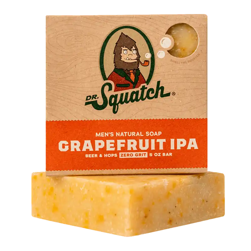Dr. Squatch Men's All Natural Bar Soap 5 oz - Grapefruit IPA | Zero Grit