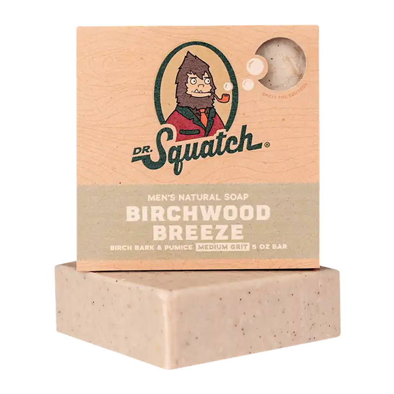 Dr. Squatch Men's All Natural Bar Soap 5 oz - Birchwood Breeze | Medium Grit