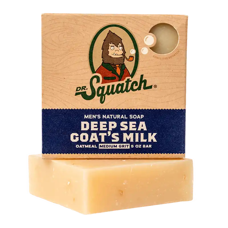 Dr. Squatch Men's All Natural Bar Soap 5 oz - Deep Sea Goat's Milk | Medium Grit