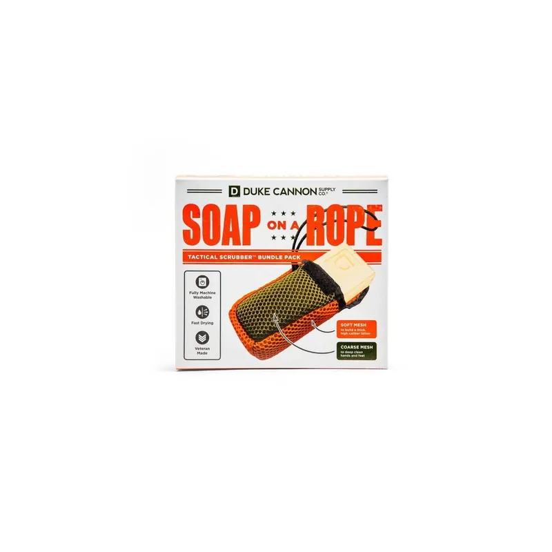 Duke Cannon Soap on a Rope Tactical Scrubber Bundle Pack | Bourbon 10 oz
