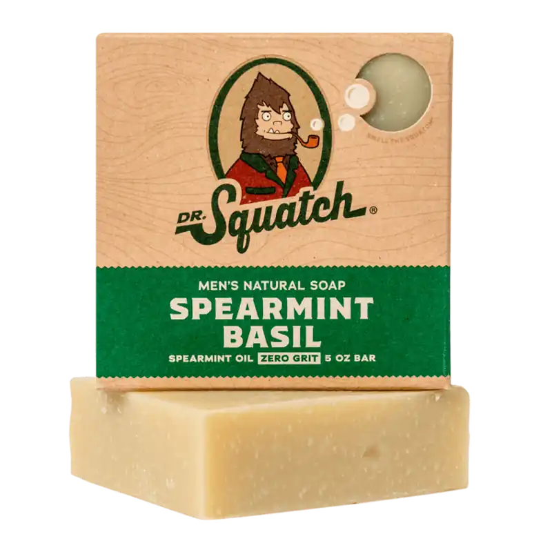 Dr. Squatch Men's All Natural Bar Soap 5 oz - Spearmint Basil | Zero Grit