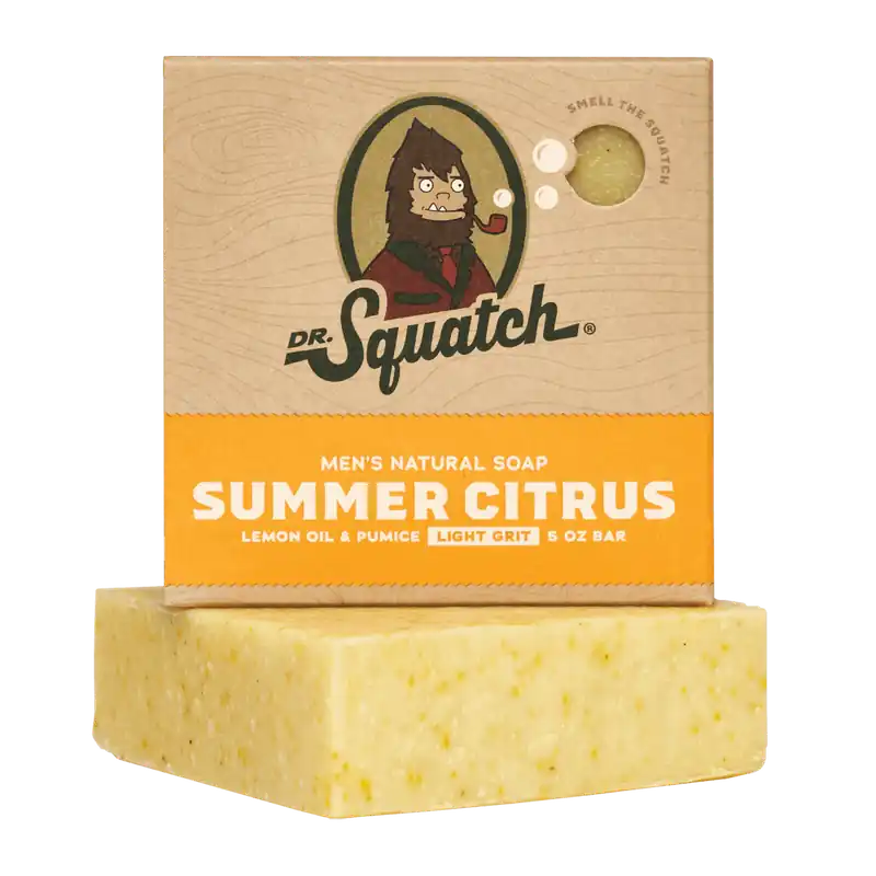 Dr. Squatch Men's All Natural Bar Soap 5 oz - Summer Citrus | Light Grit