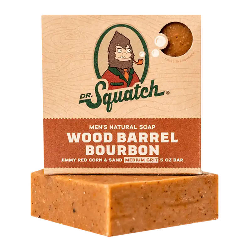 Dr. Squatch Men's All Natural Bar Soap 5 oz - Wood Barrel Bourbon | Medium Grit
