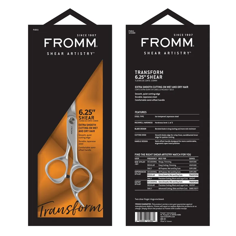 Fromm Shear Artistry TRANSFORM 6.25" in Japanese Shear Scissors - Silver | F1011