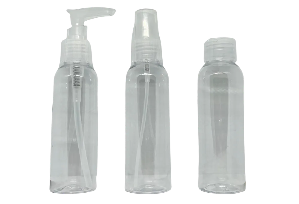Kingsley Travel Bottle Pump, Spray, Lotion Bottle With Cosmetic Bag 100ml