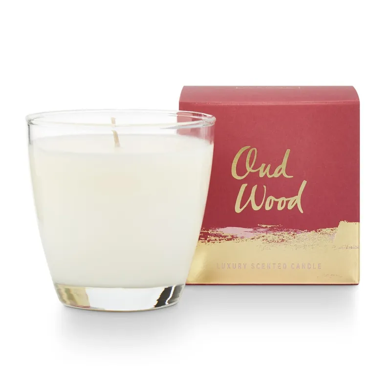 Illume Demi Boxed Glass Candle 4.7 oz / 135 g - Oud Wood