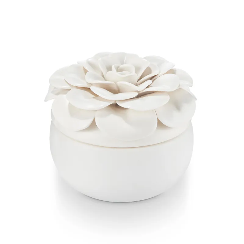 Illume Gardenia Ceramic Flower Candle 6.7 oz