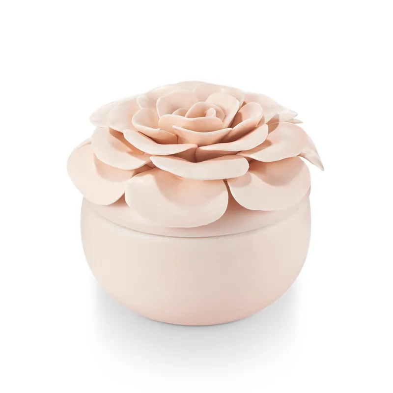 Illume Coconut Milk Mango Ceramic Flower Candle 6.7 oz