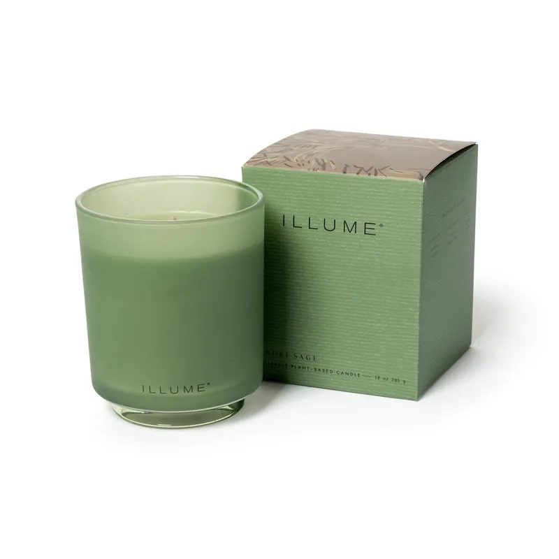 Illume Boxed Glass Candle 10 oz / 285 g - Hinoki Sage