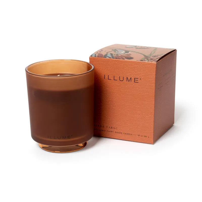 Illume Boxed Glass Candle 10 oz / 285 g - Terra Tabac