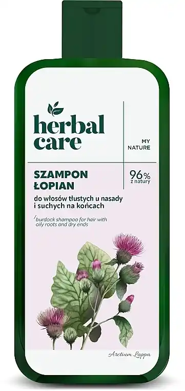 Shampoo with burdock root extract for oily roots and dry hair ends