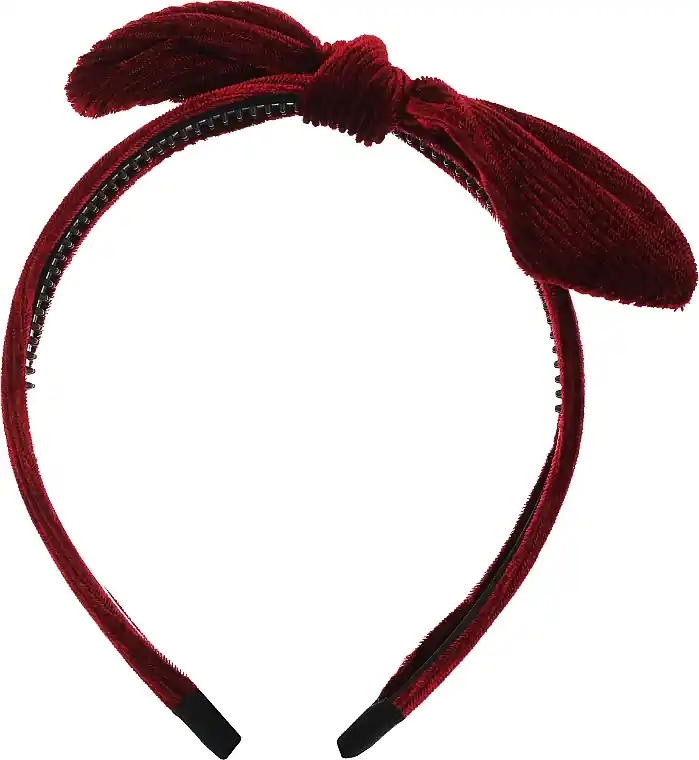 Hairband, FA-5650, burgundy with bow