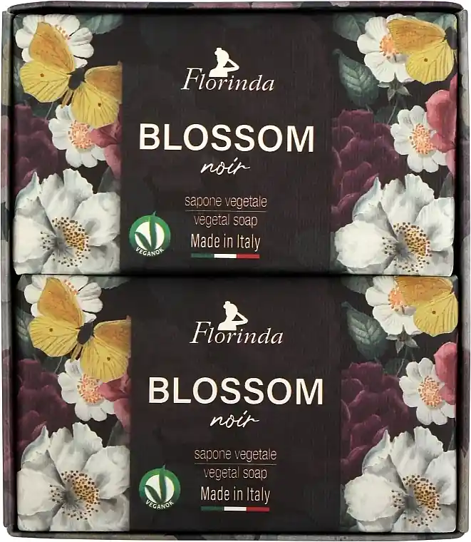 Black Flowers Soap Set - Bath and Body