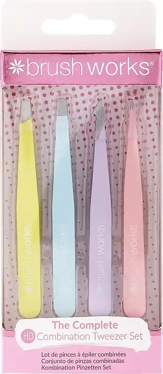 Tweezers Set, yellow + blue + lilac + peach - Accessories