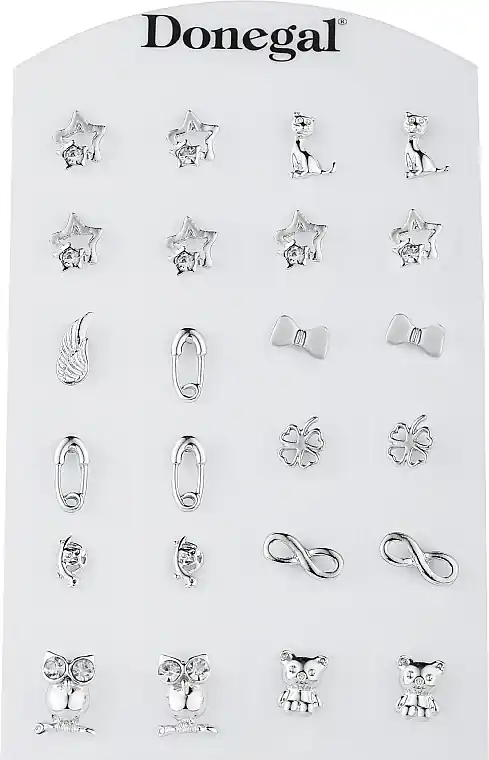 Stud earrings with cubic zirconia, 6434, variant 7 - Costume jewelry