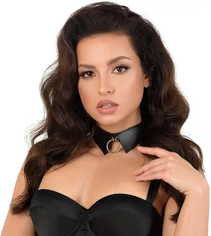 Eco-Leather Choker 'Plea Sure', black