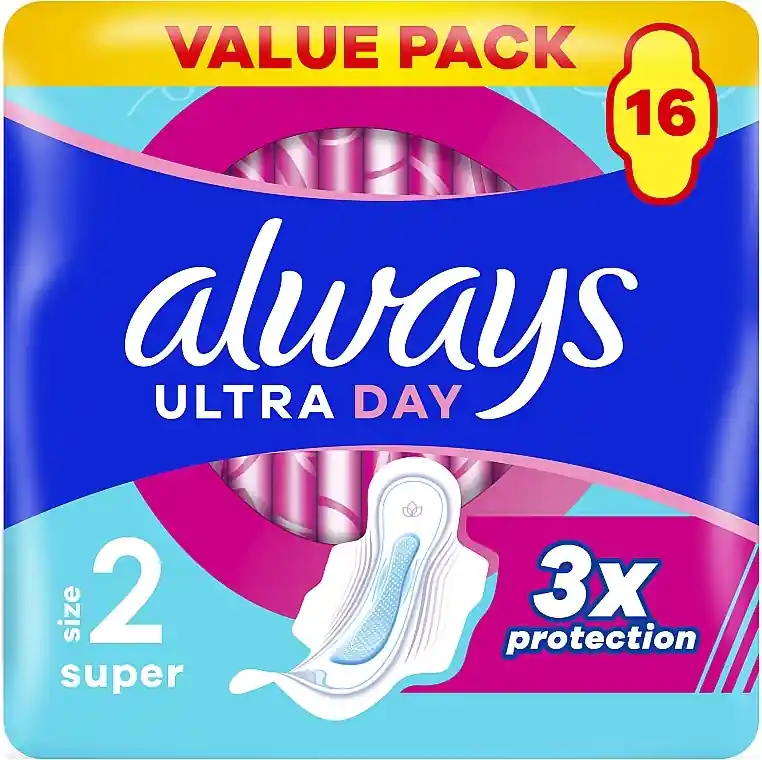 Sanitary Pads, Size 2, 16 pcs - Bath and Body